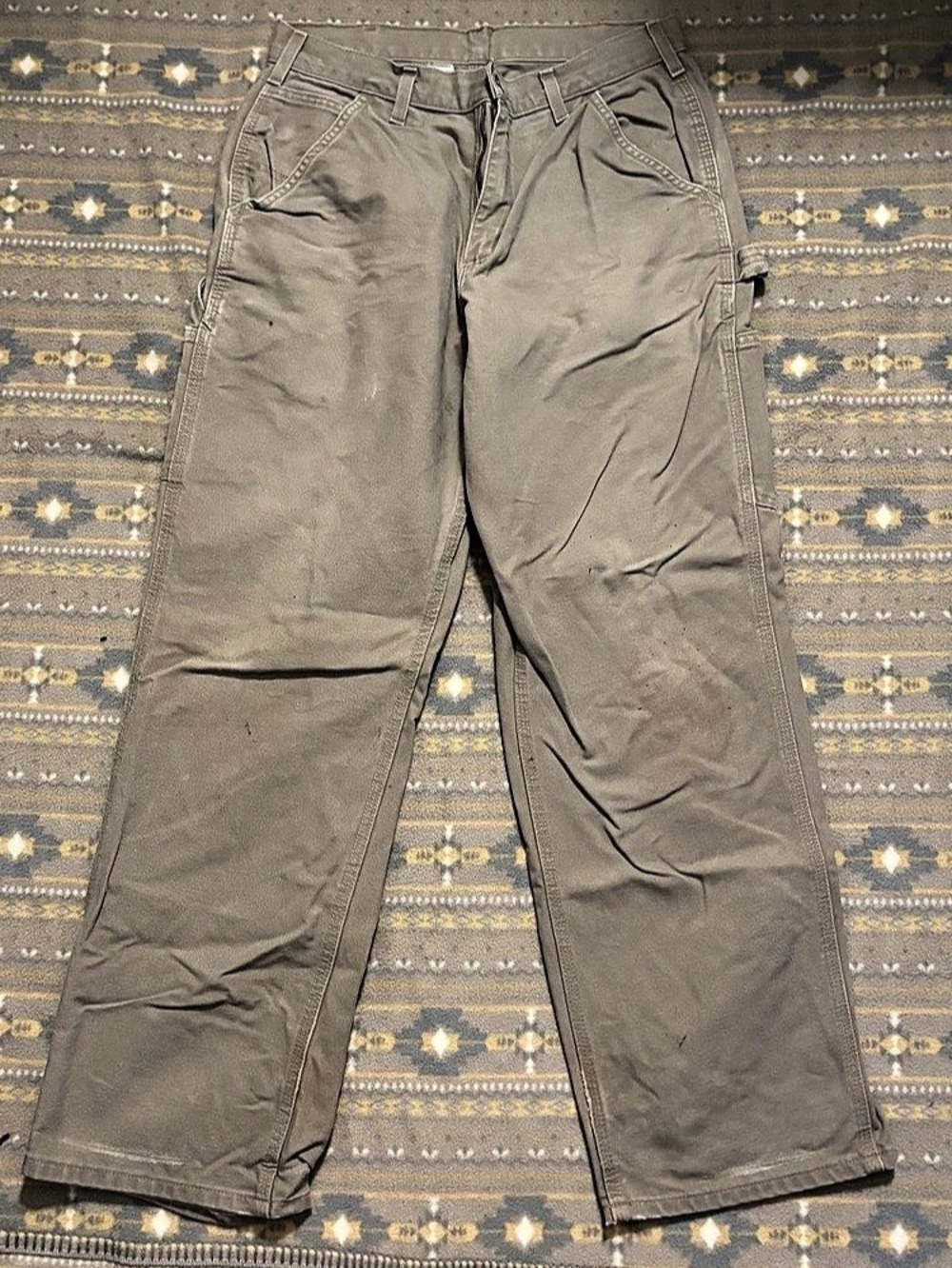 Carhartt Washed Duck Work Dungaree B11 DES Gray Waist 32 x 30